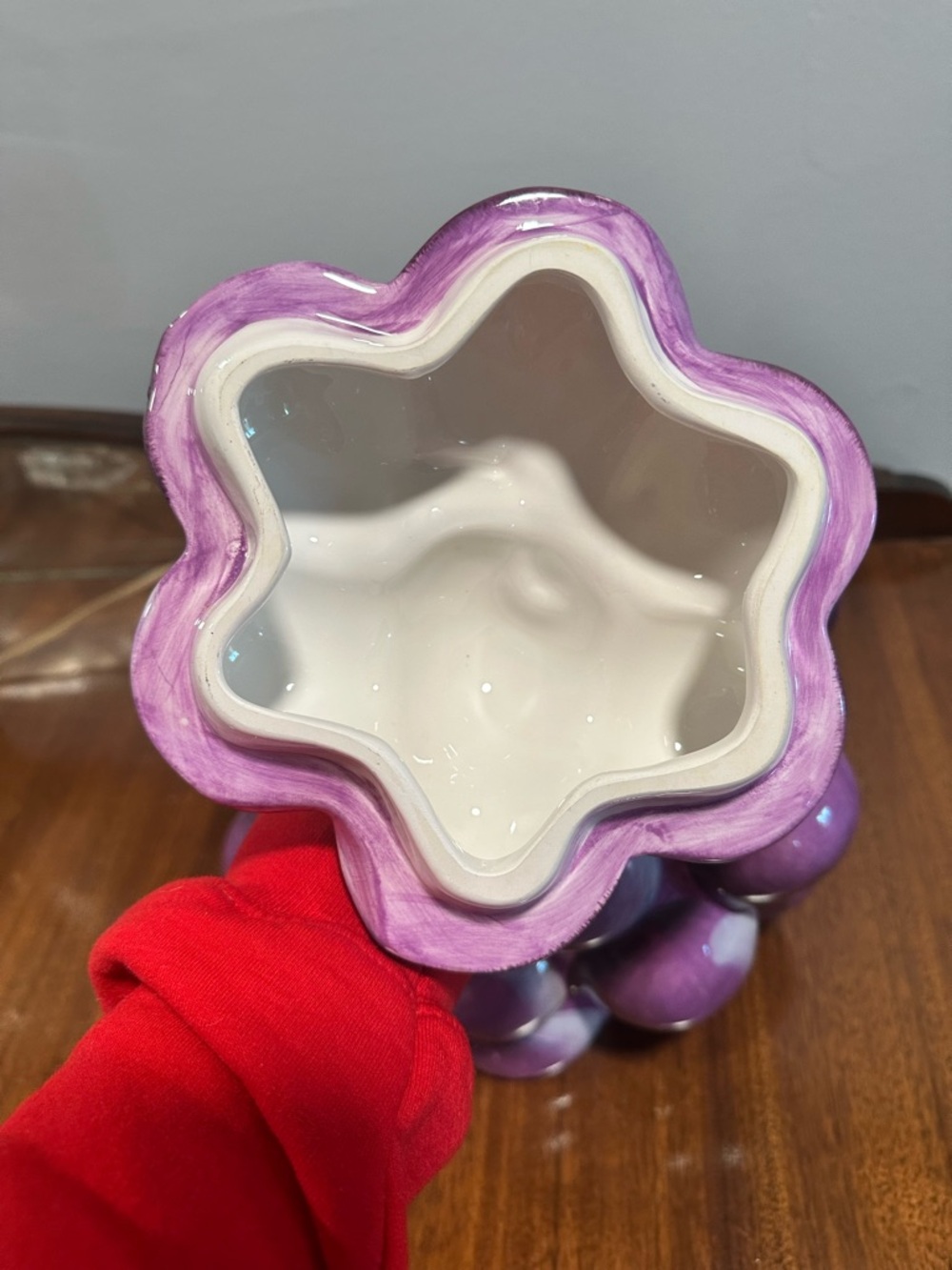 Gibson Everyday Grape Cookie Jar Hand Painted 3D Purple Fruit Kitchen Decor - Picture 4 of 8